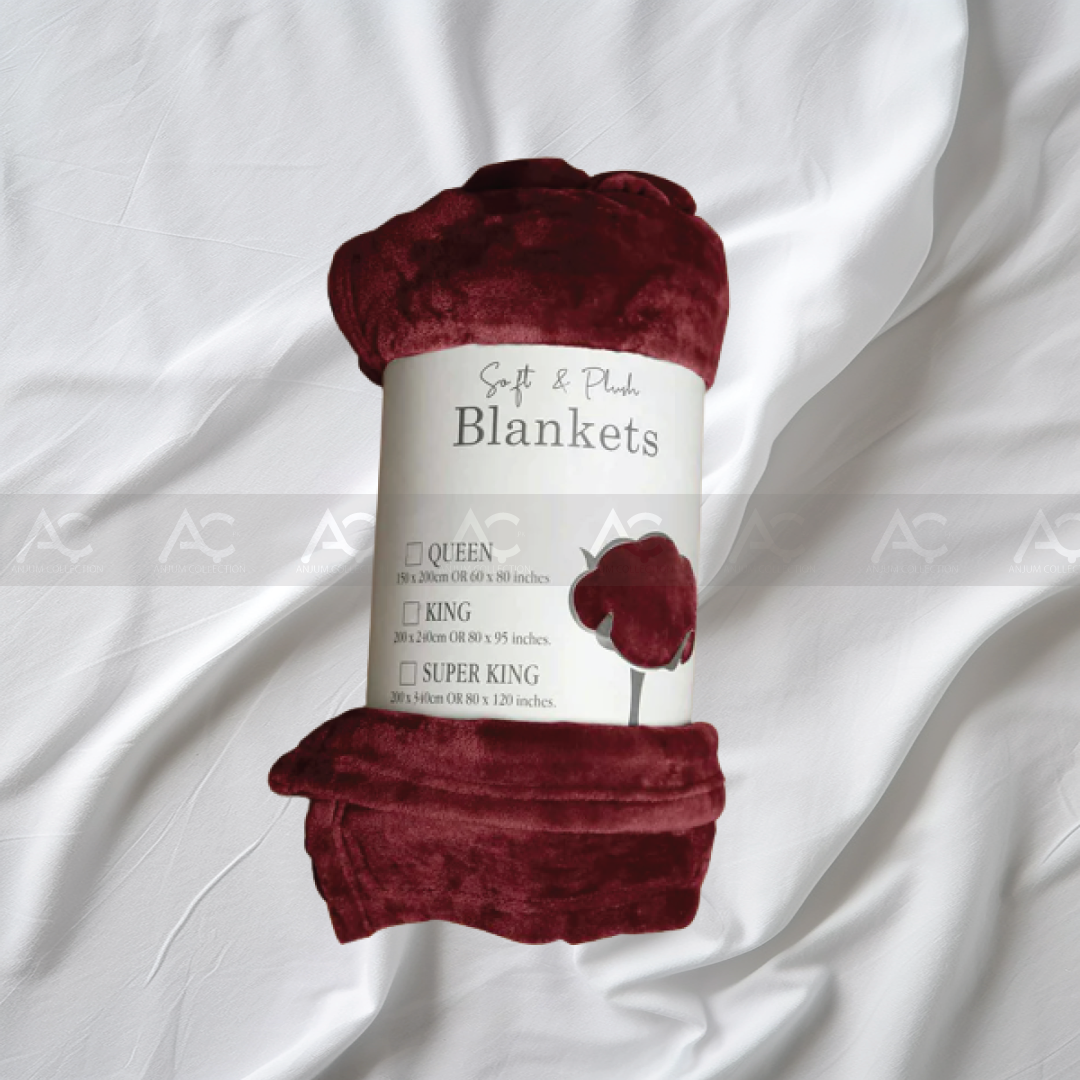 Fleece Blankets Ac Covers- (Maroon Color)