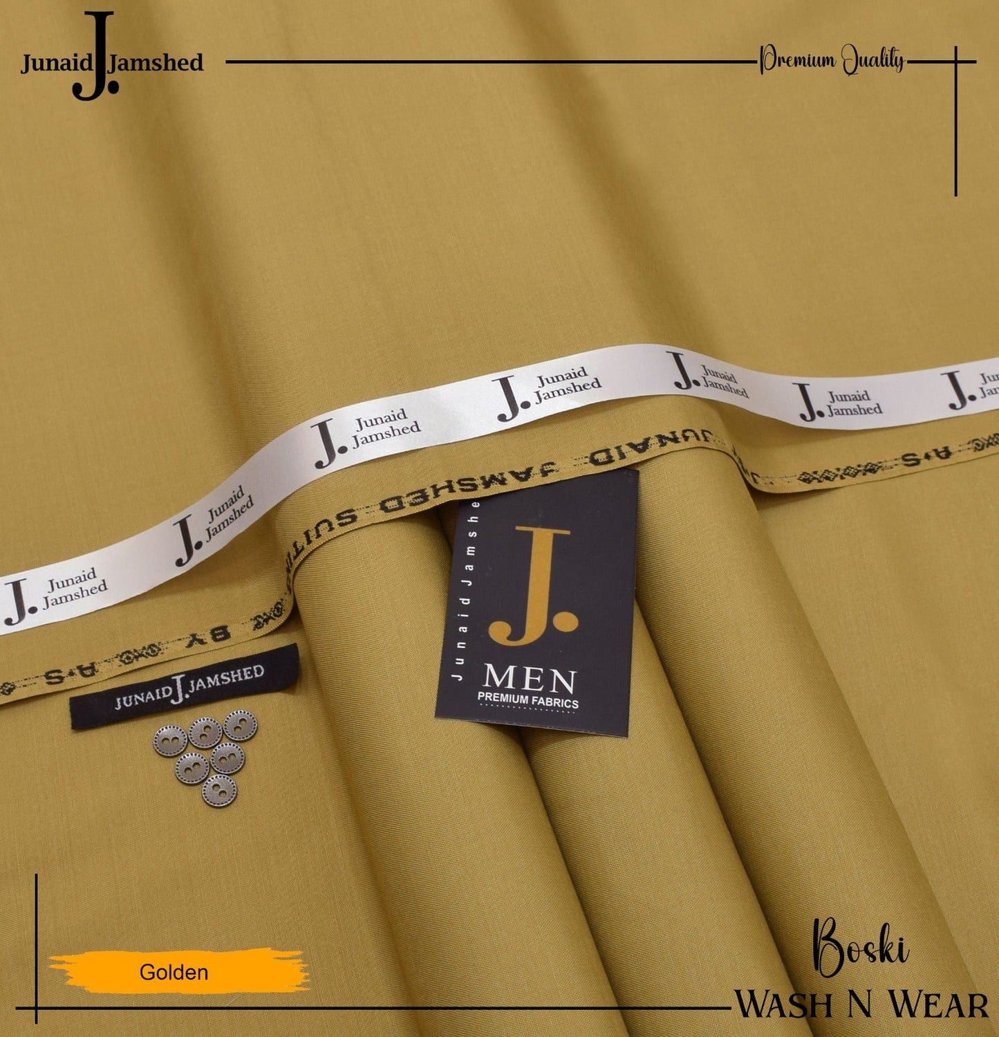 J. Junaid Jamshed wash and Wear Booski (Golden)