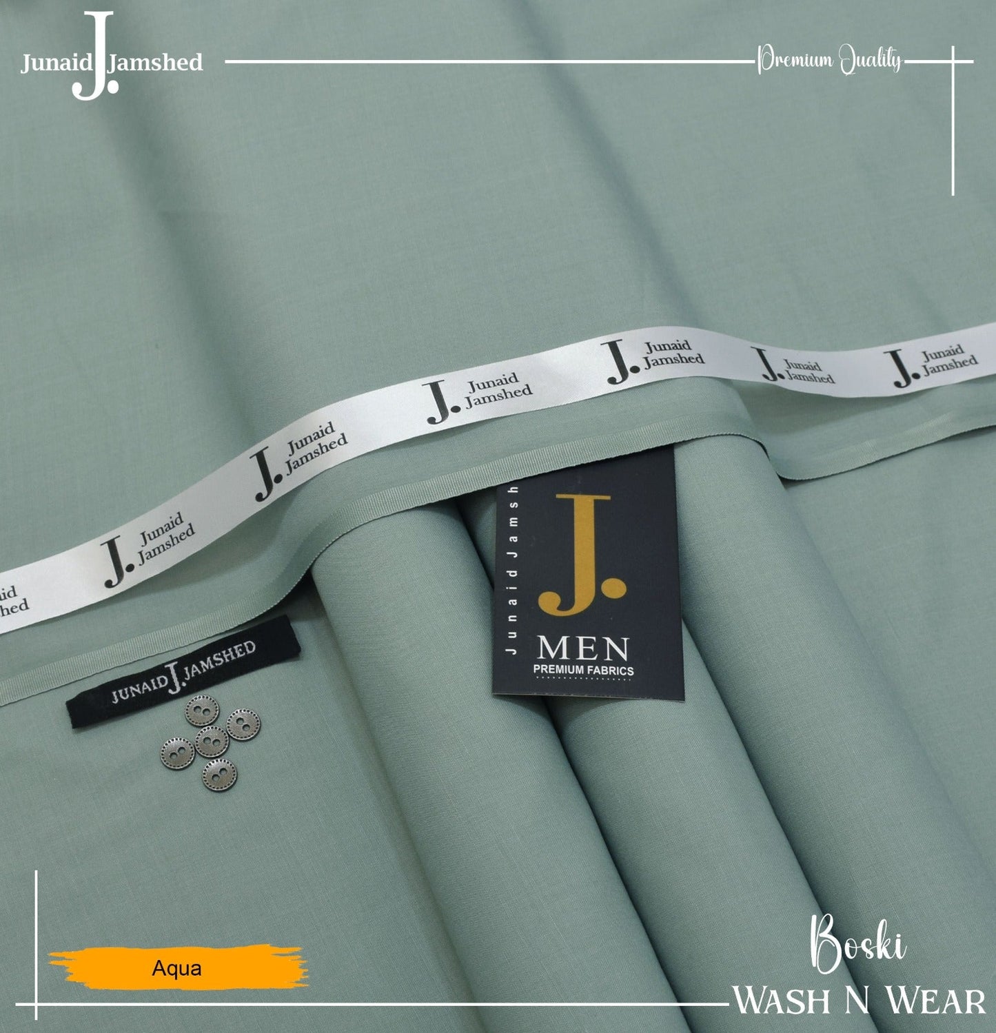 J. Junaid Jamshed wash and Wear Booski (Aqua)
