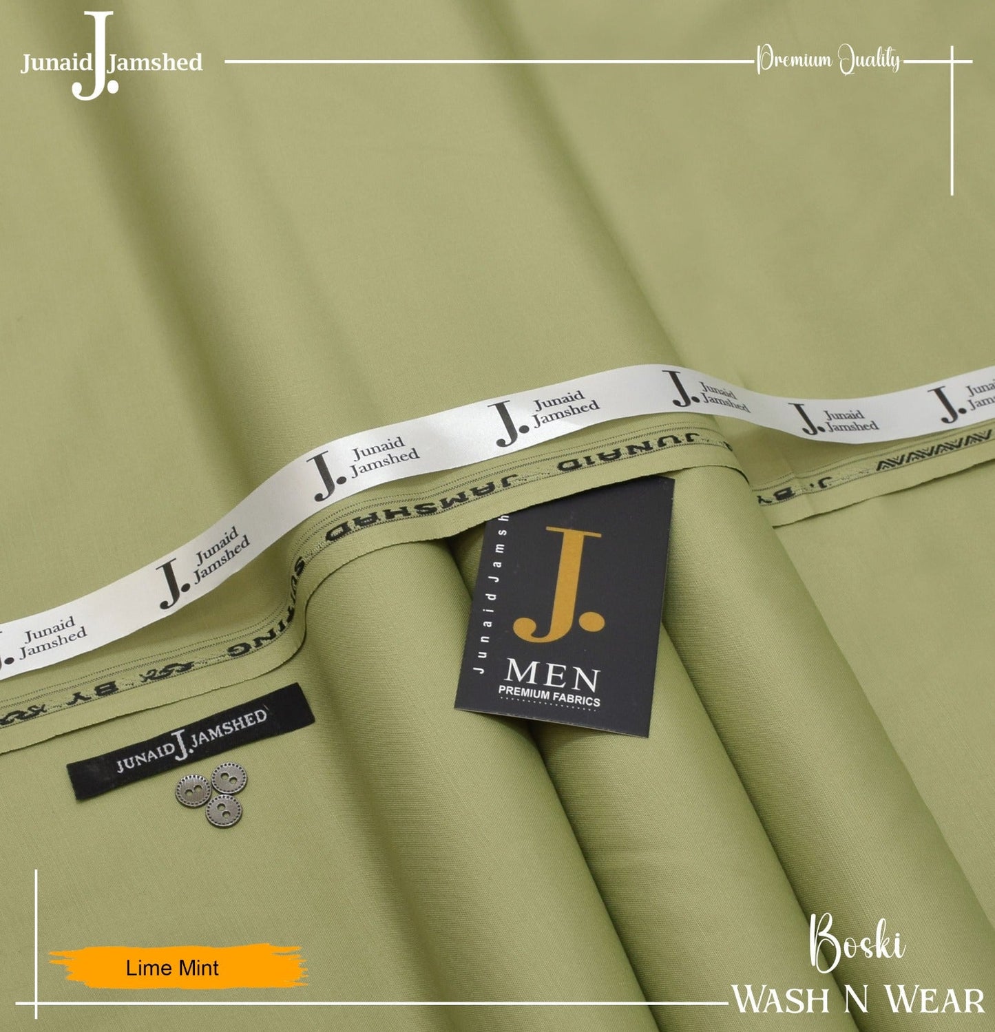 J. Junaid Jamshed wash and Wear Booski (Lime Mint)