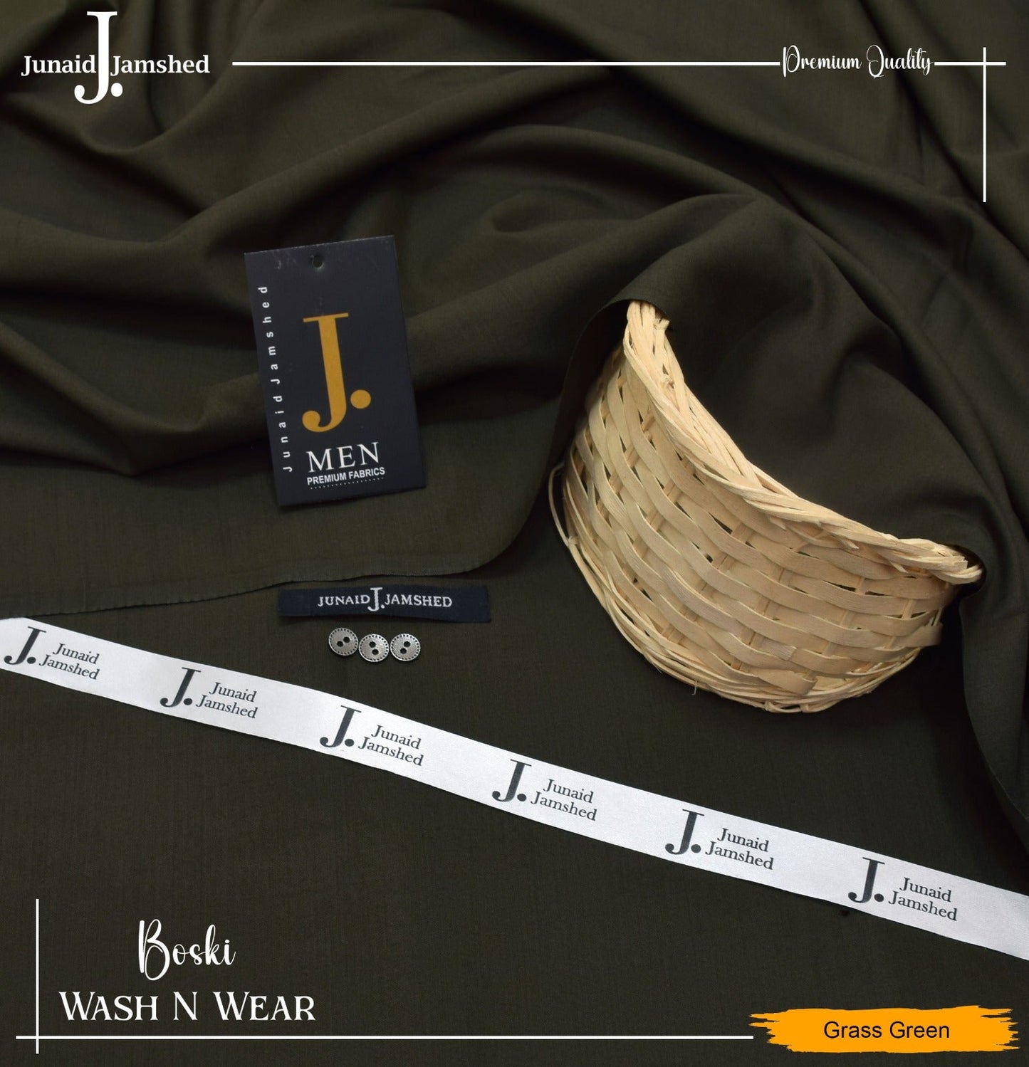 J. Junaid Jamshed wash and Wear Booski (Grass Green)
