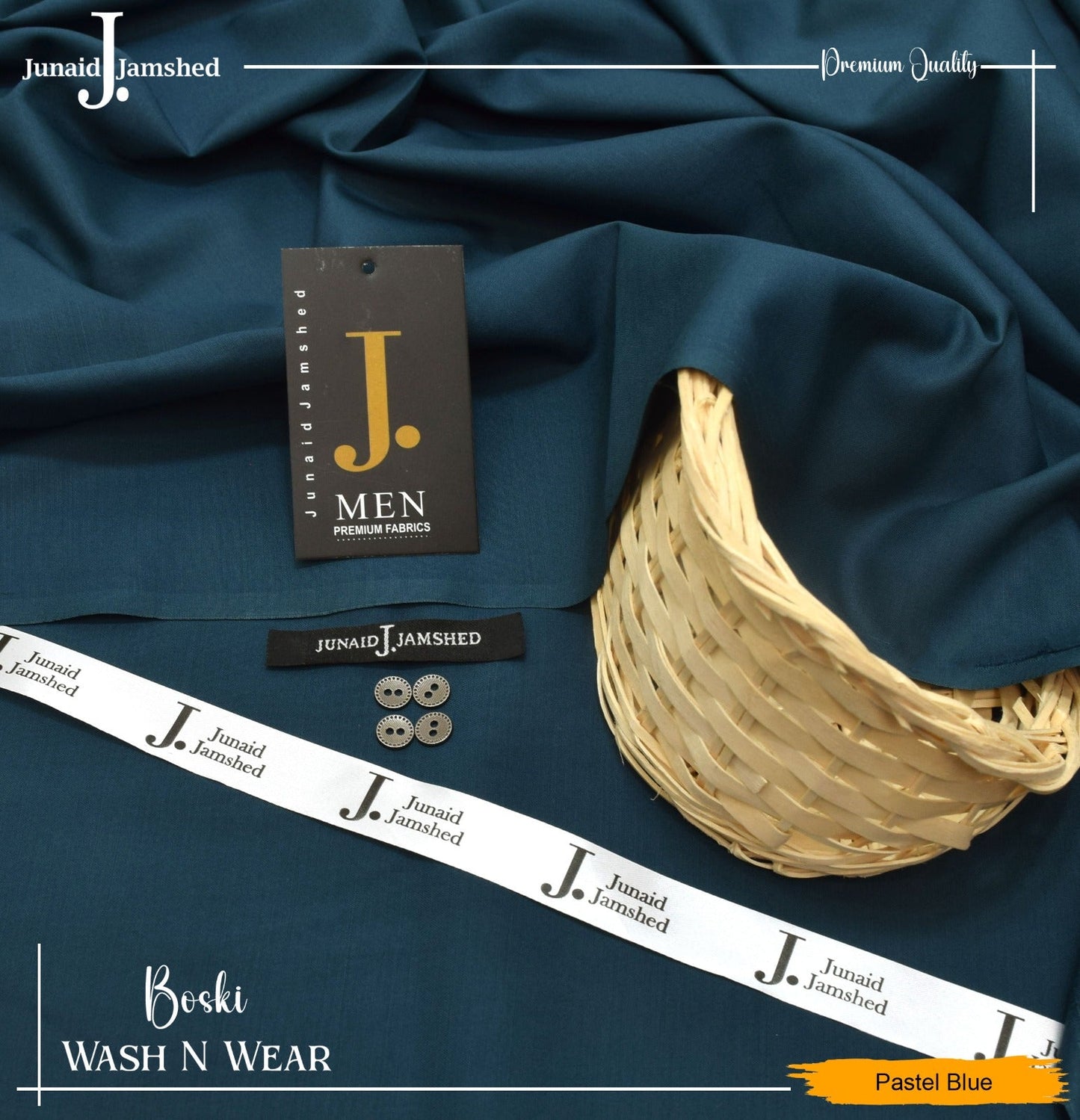 J. Junaid Jamshed wash and Wear Booski (Pastel Blue)