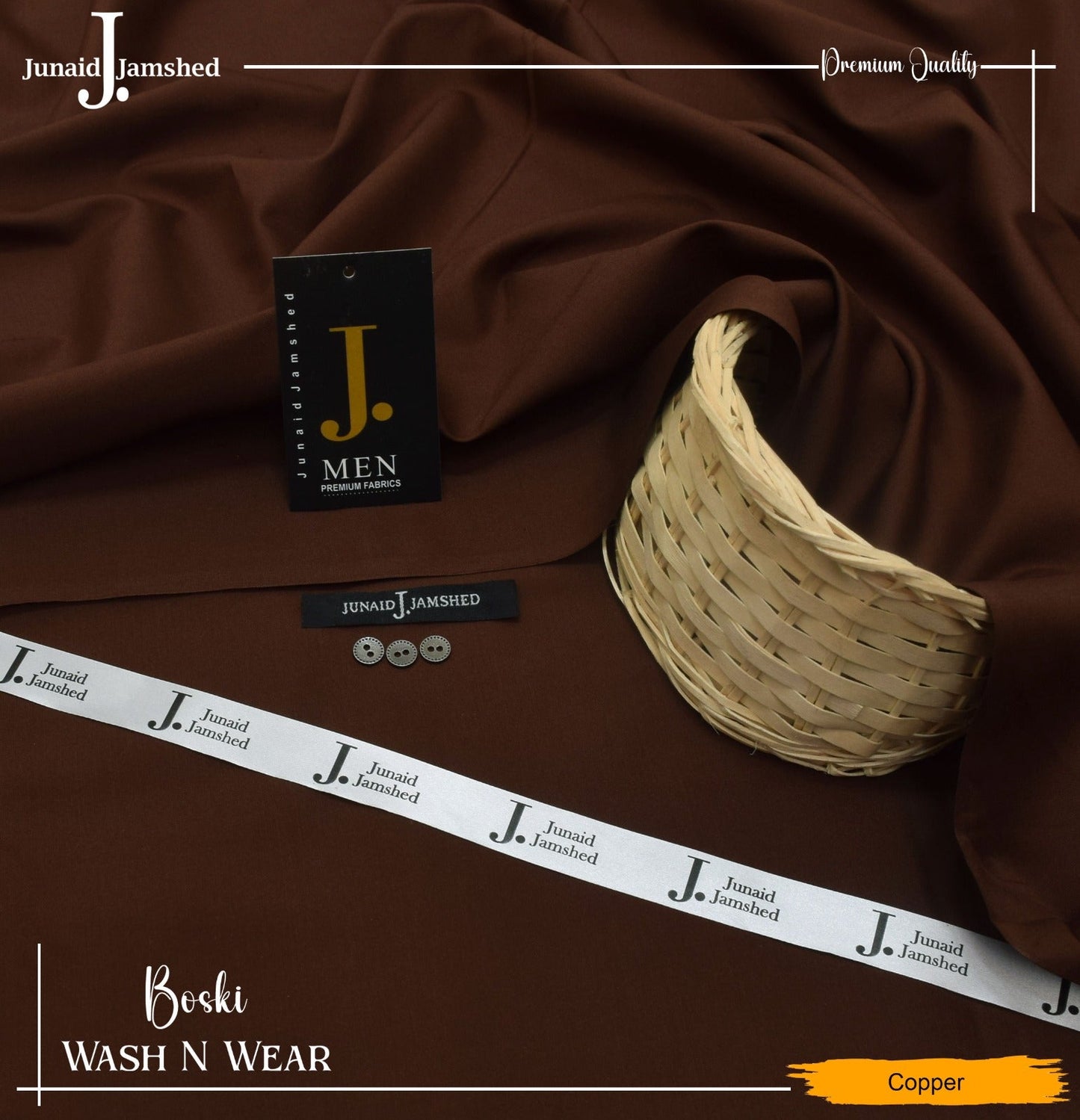 J. Junaid Jamshed wash and Wear Booski (Copper)
