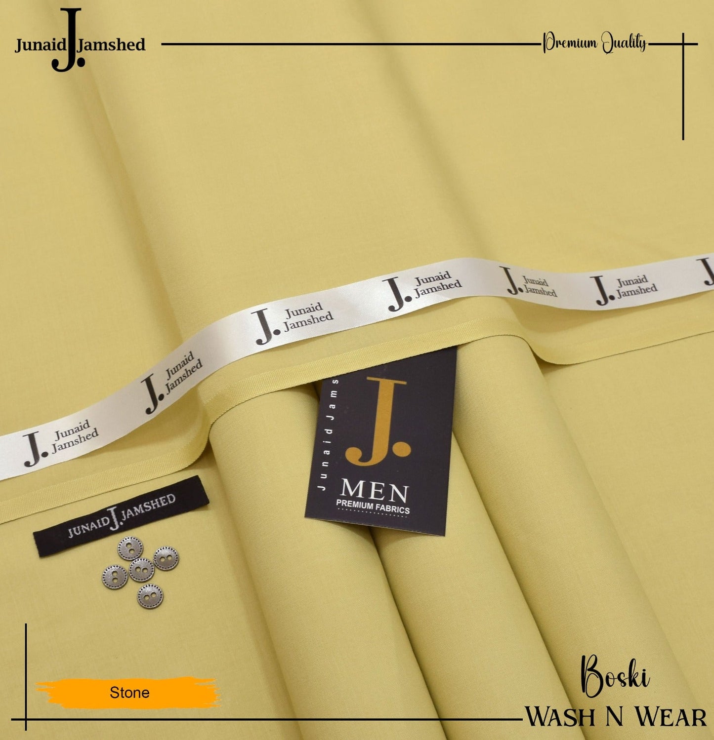 J. Junaid Jamshed wash and Wear Booski (Stone)