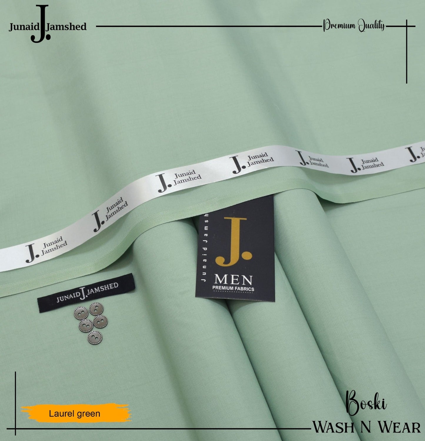 J. Junaid Jamshed wash and Wear Booski (Laural Green)