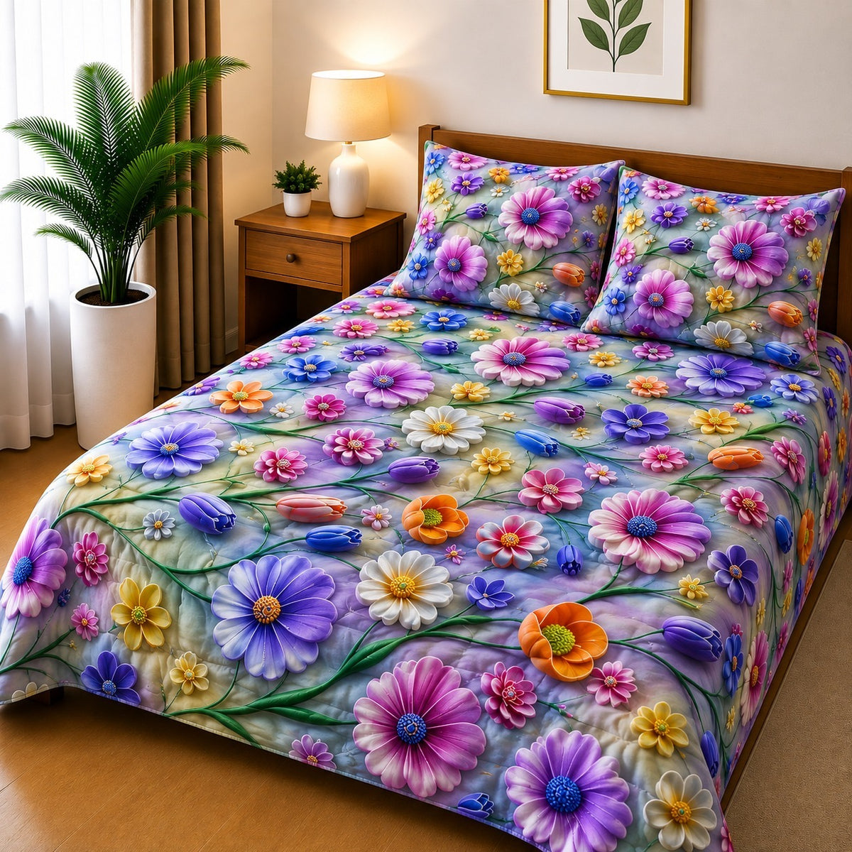 3D Printed Bedsheet with 2 Pillow Covers – 3-Piece Set | Article No.8