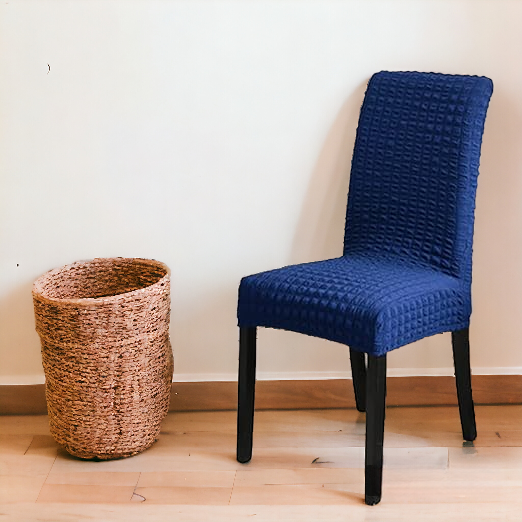 Bubble Style Fitted Dining Chair Cover | Navy Blue Color | For Weddings, Dining Rooms, Offices, Banquets, And Home Decor