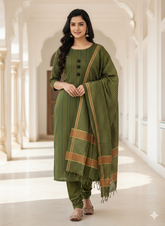 3PC Dress Multani Khaadi Sussi - LIGHT GREEN SHINE