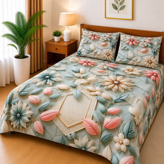 3D Printed Bedsheet with 2 Pillow Covers – 3-Piece Set | Article No.9