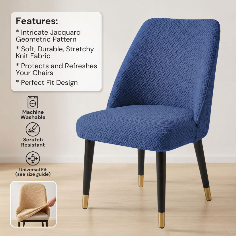 Fitted Stripe Style Dinning Chair Cover Design-2