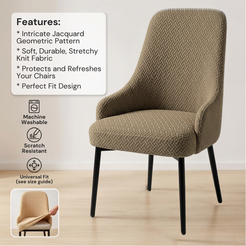 Fitted Stripe Style Dinning Chair Cover Arm-Design-1
