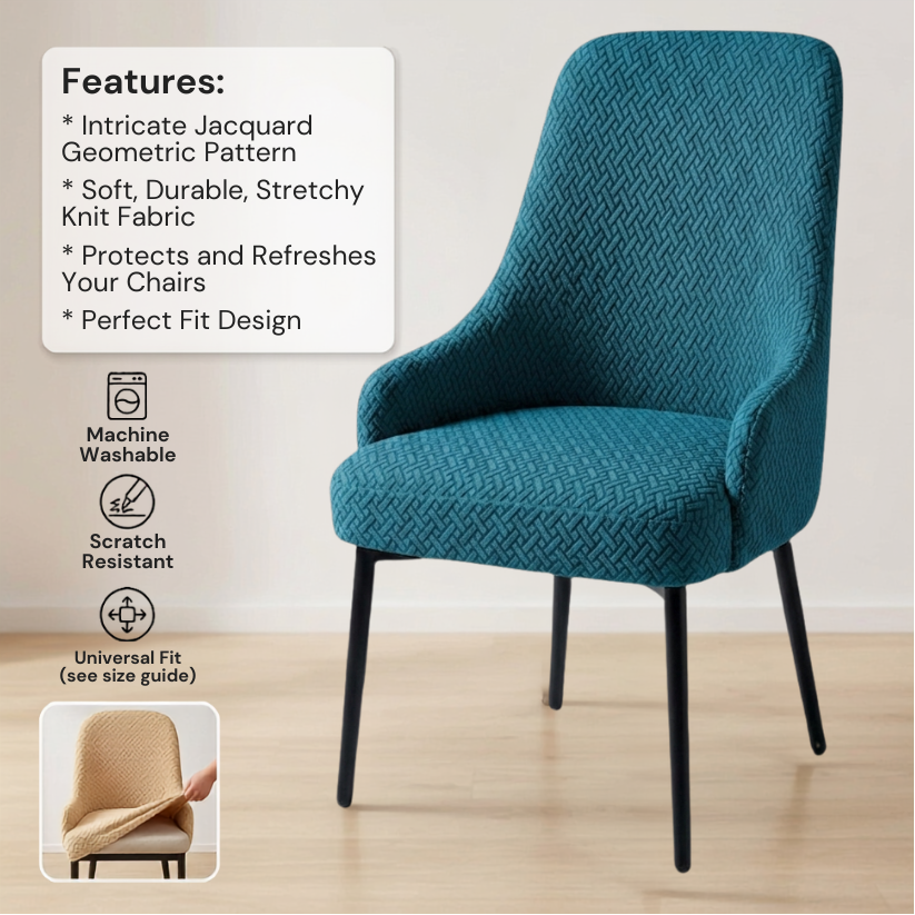 Fitted Stripe Style Dinning Chair Cover Arm-Design-1
