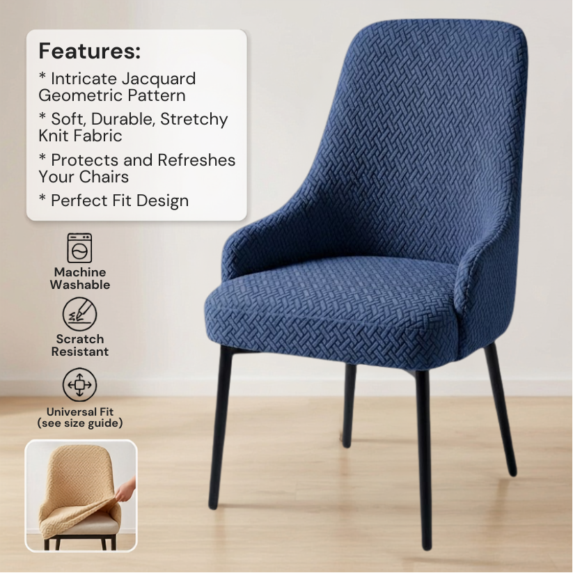 Fitted Stripe Style Dinning Chair Cover Arm-Design-1