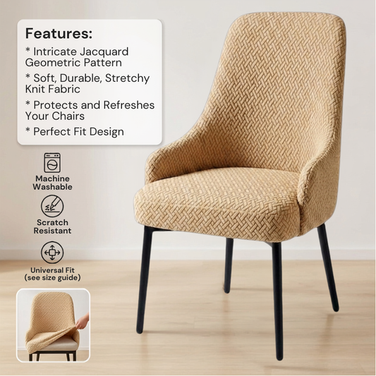 Fitted Stripe Style Dinning Chair Cover Arm-Design-1