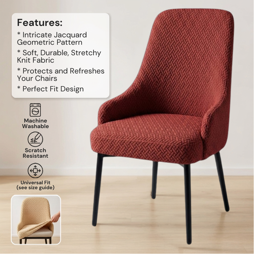 Fitted Stripe Style Dinning Chair Cover Arm-Design-1
