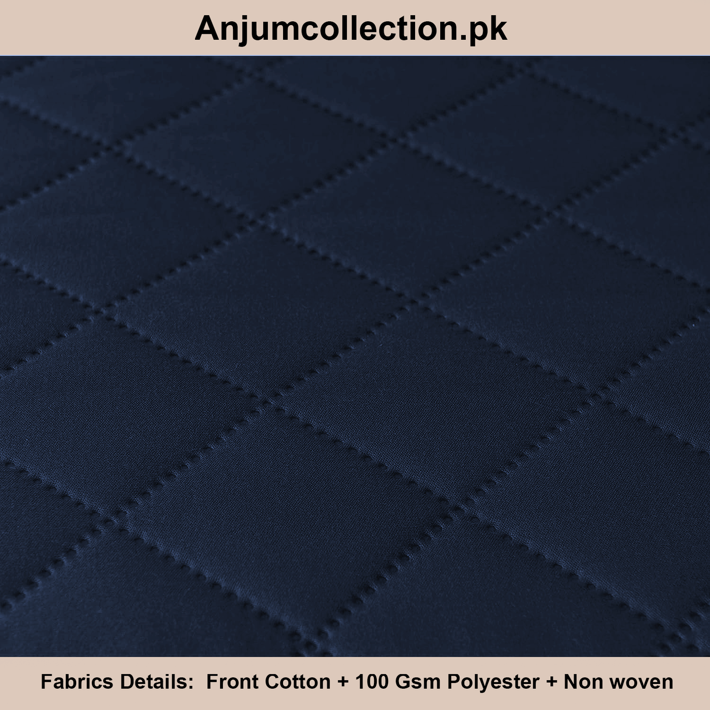 COTTON QUILTED SOFA RUNNER - SOFA PROTECTOR (BLUE)