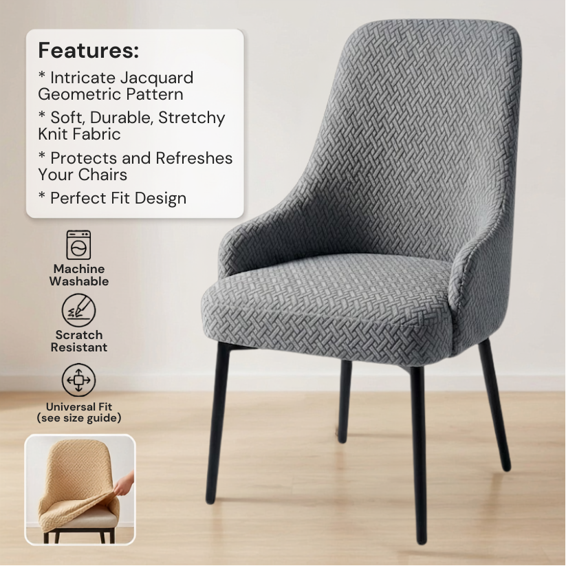 Fitted Stripe Style Dinning Chair Cover Arm-Design-1
