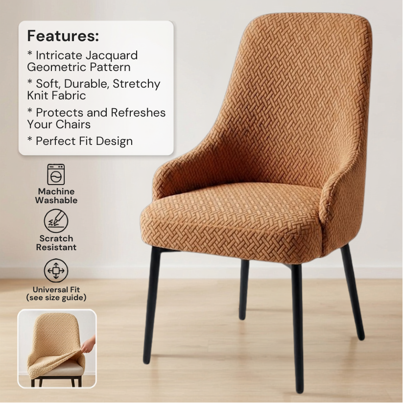 Fitted Stripe Style Dinning Chair Cover Arm-Design-1