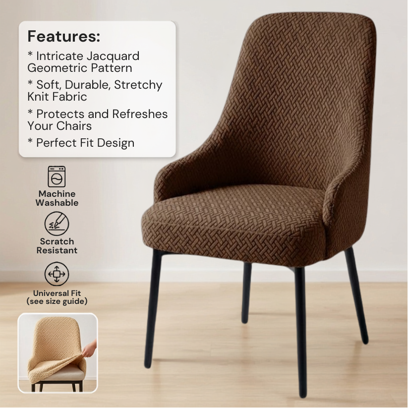 Fitted Stripe Style Dinning Chair Cover Arm-Design-1