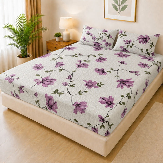 Printed 3 Piece's Quilted Bedsheets Set (100% Waterproof) New Arrivals! Luxury Bedsheet tm-0011
