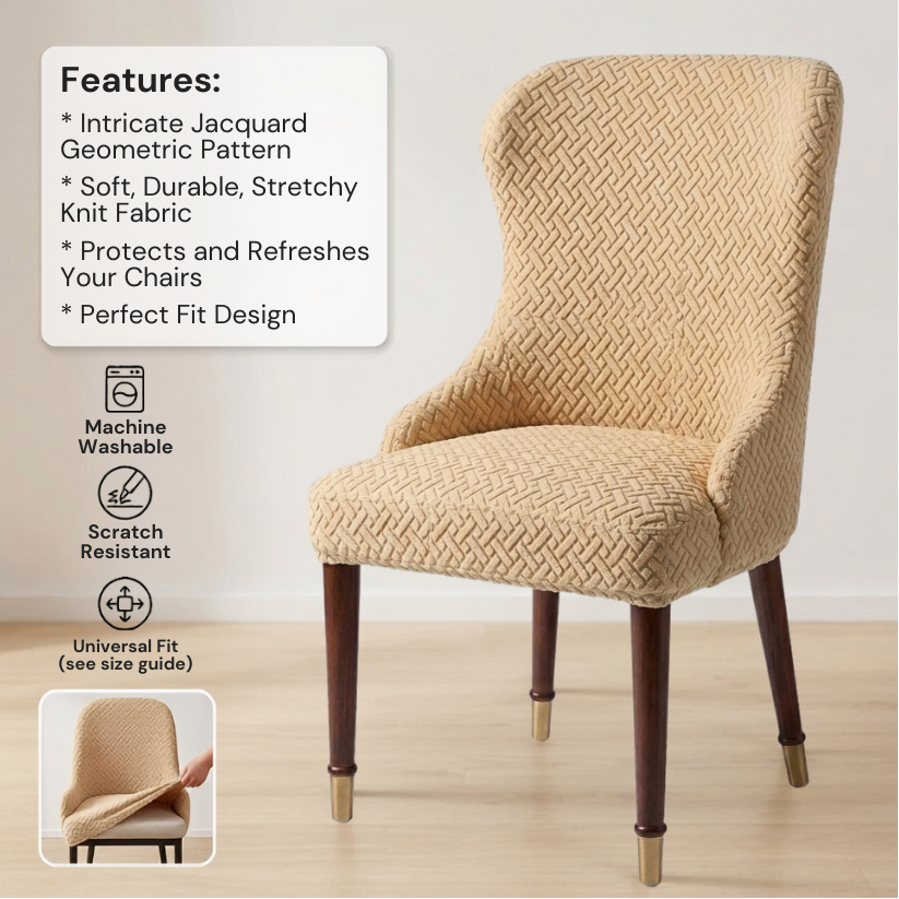 Fitted Stripe Style Dinning Chair Cover Arm-Design-4