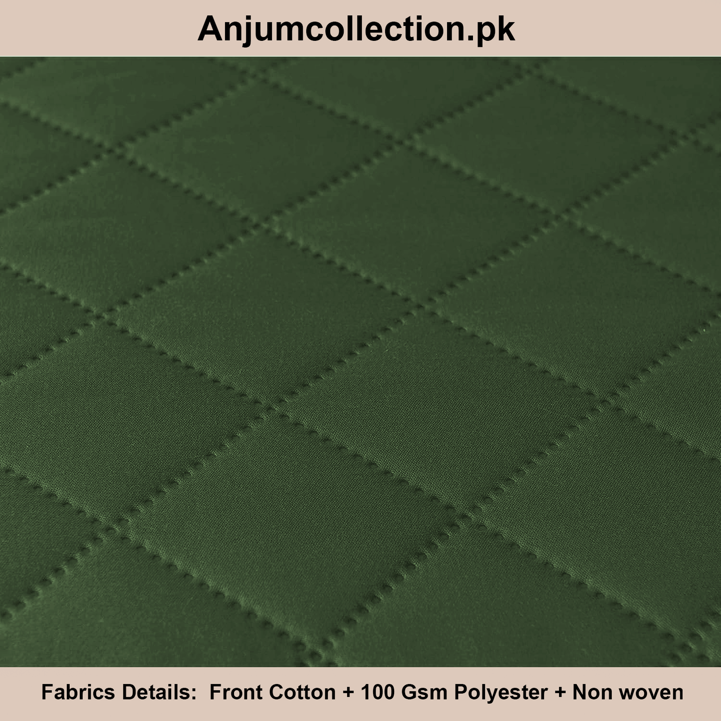 COTTON QUILTED SOFA RUNNER - SOFA PROTECTOR (GREEN)