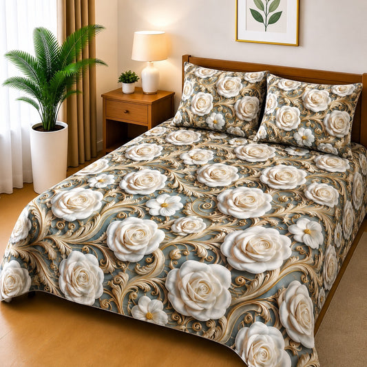 3D Printed Bedsheet with 2 Pillow Covers – 3-Piece Set | Article No.10