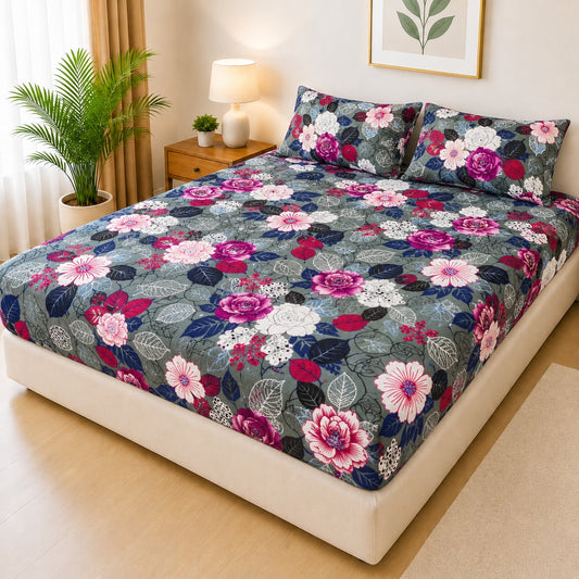 Printed 3 Piece's Quilted Bedsheets Set (100% Waterproof) New Arrivals! Luxury Bedsheet tm-0003