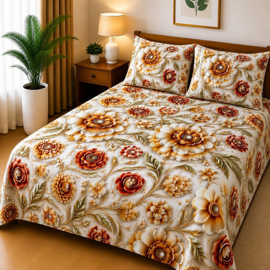3D Printed Bedsheet with 2 Pillow Covers – 3-Piece Set | Article No.21
