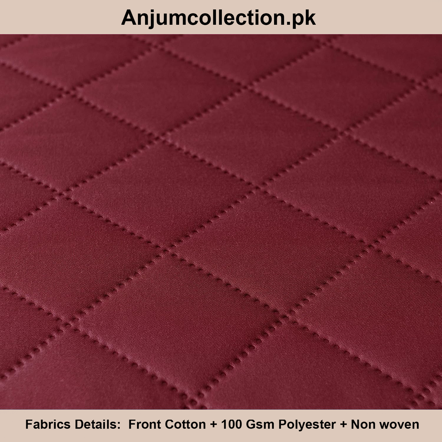 COTTON QUILTED SOFA RUNNER - SOFA PROTECTOR (MAROON)