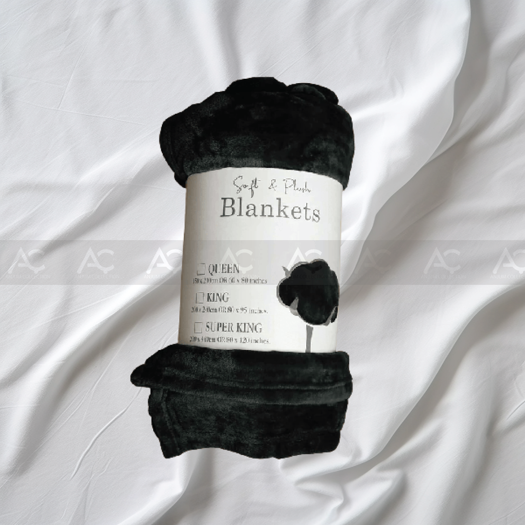 Fleece Blankets Ac Covers- (Black Color)