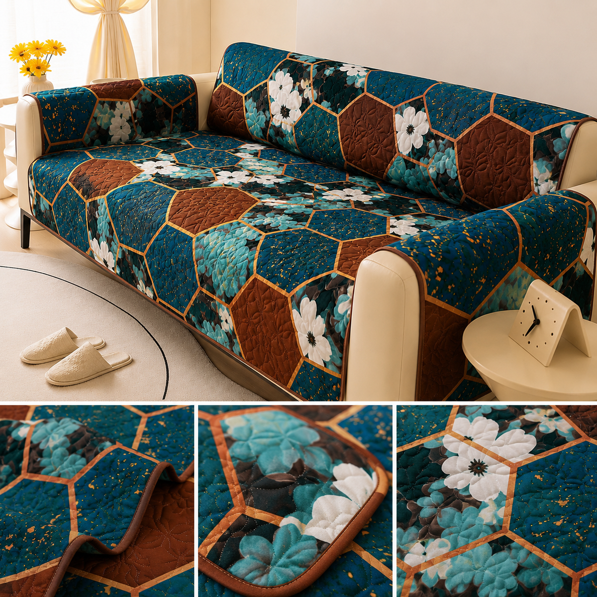 Printed Waterproof Quilted Sofa Protector