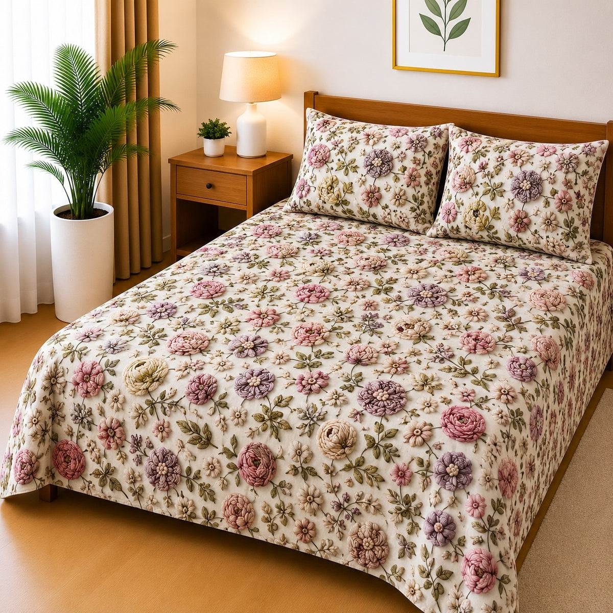 3D Printed Bedsheet with 2 Pillow Covers – 3-Piece Set | Article No.16