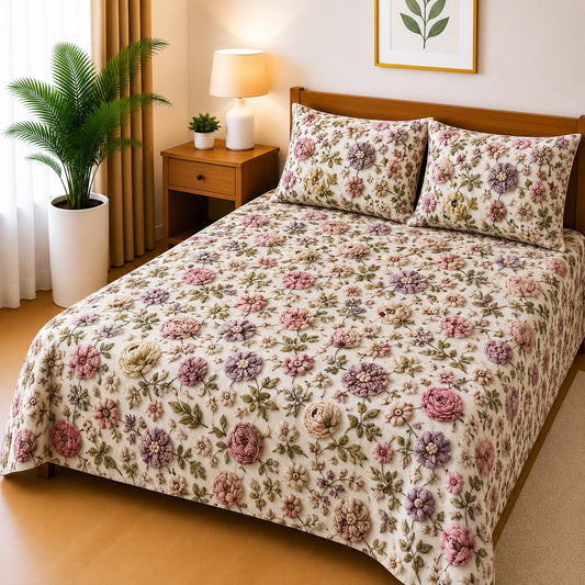 3D Printed Bedsheet with 2 Pillow Covers – 3-Piece Set | Article No.16