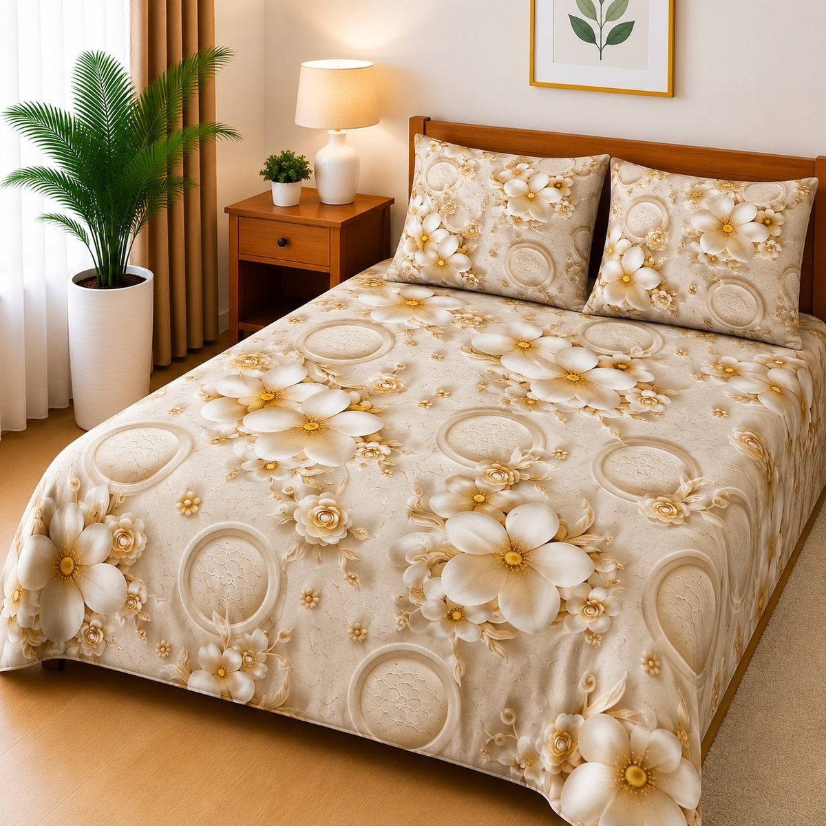 3D Printed Bedsheet with 2 Pillow Covers – 3-Piece Set | Article No.22