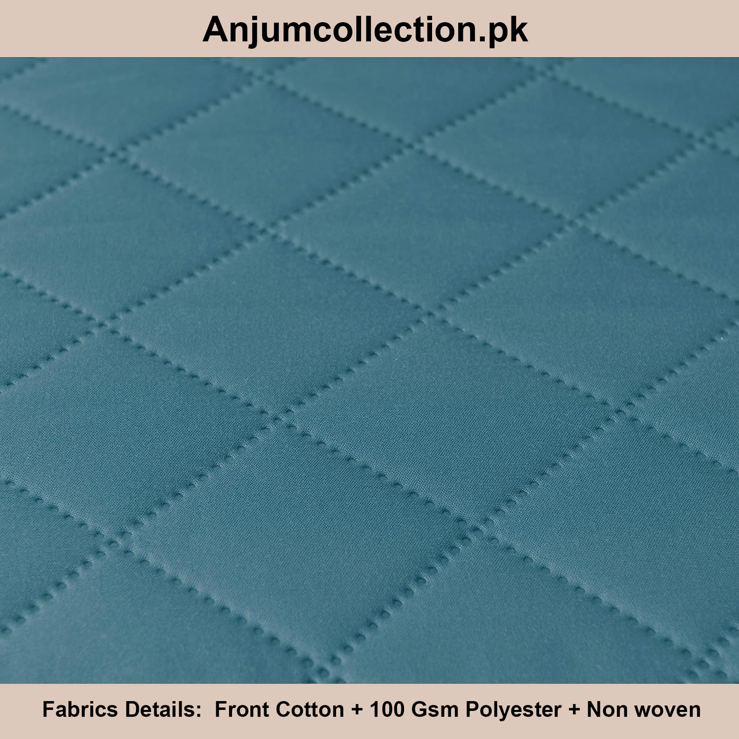 COTTON QUILTED SOFA RUNNER - SOFA PROTECTOR (BABY BLUE)