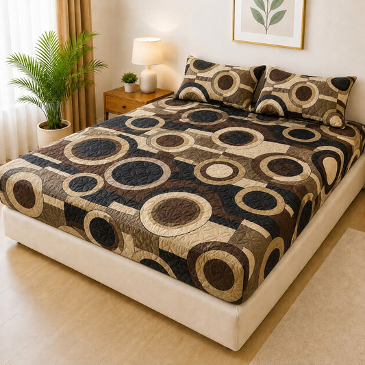 Printed 3 Piece's Quilted Bedsheets Set (100% Waterproof) New Arrivals! Luxury Bedsheet tm-0020