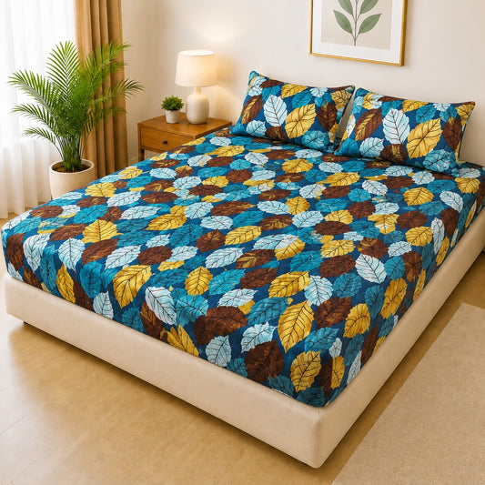 Printed 3 Piece's Quilted Bedsheets Set (100% Waterproof) New Arrivals! Luxury Bedsheet tm-0018