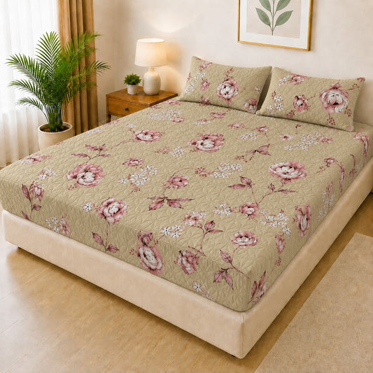 Printed 3 Piece's Quilted Bedsheets Set ( 1 00% Waterproof) New Arrivals! Luxury Bedsheet tm-0022