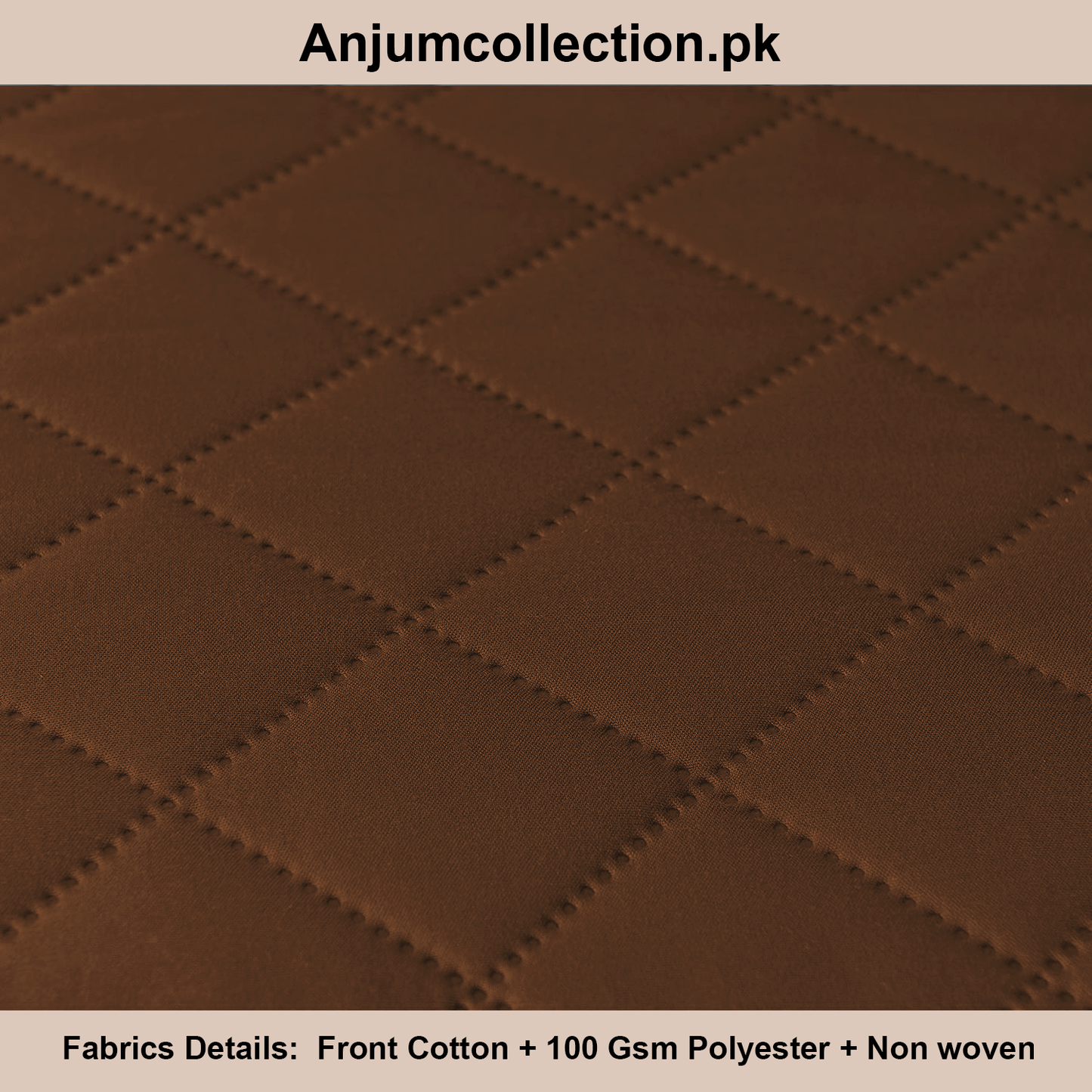 COTTON QUILTED SOFA RUNNER - SOFA PROTECTOR (COPPER)