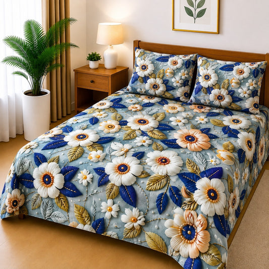 3D Printed Bedsheet with 2 Pillow Covers – 3-Piece Set | Article No.12