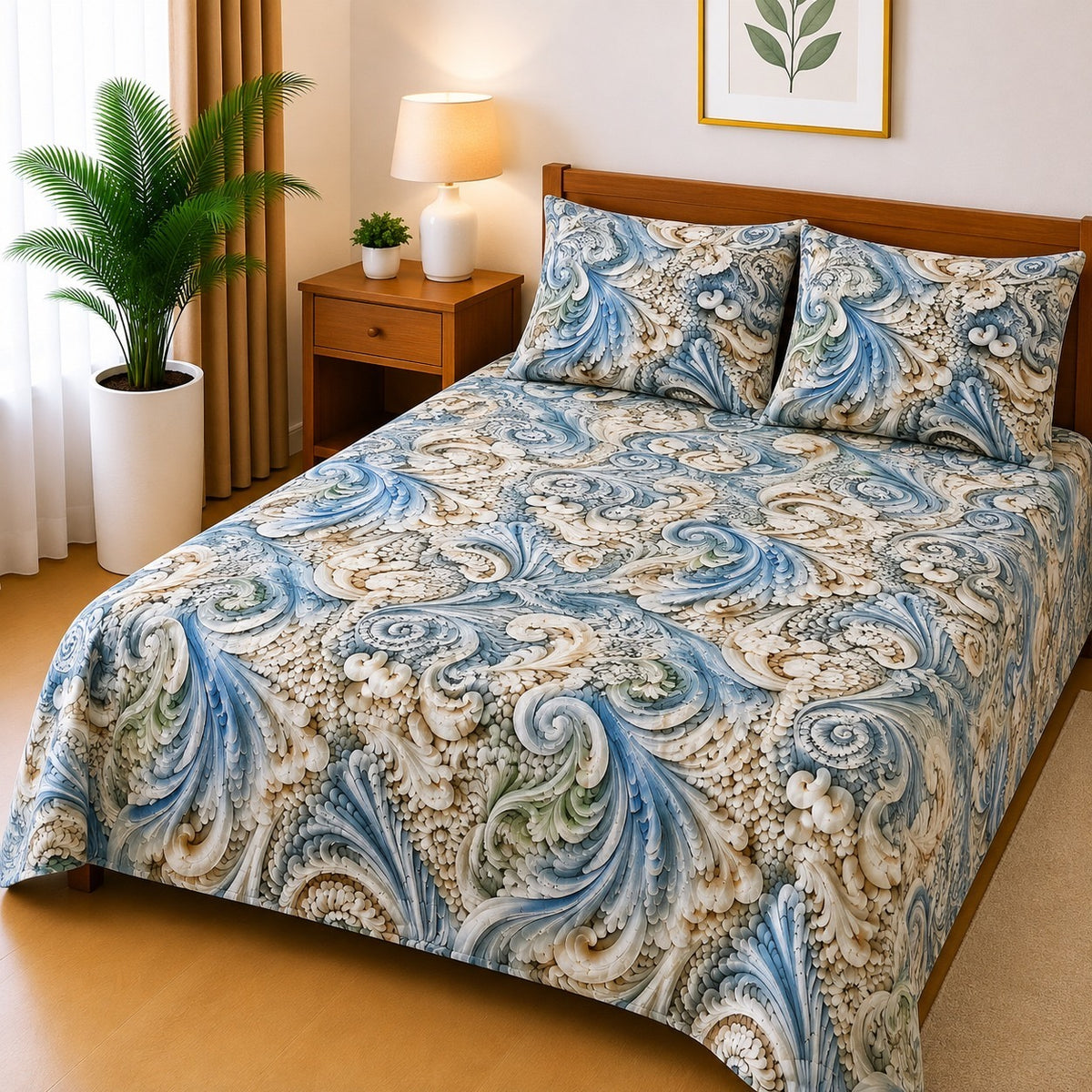 3D Printed Bedsheet with 2 Pillow Covers – 3-Piece Set | Article No.11