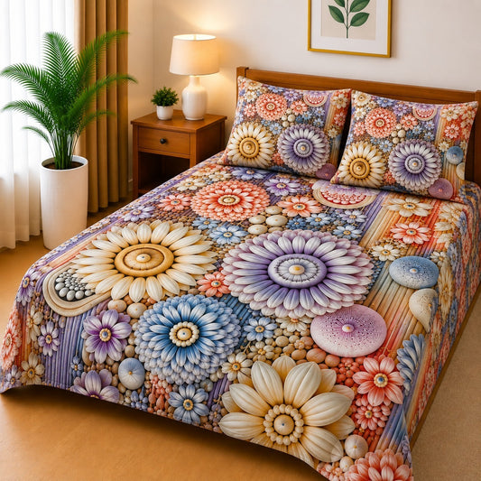 3D Printed Bedsheet with 2 Pillow Covers – 3-Piece Set | Article No.15
