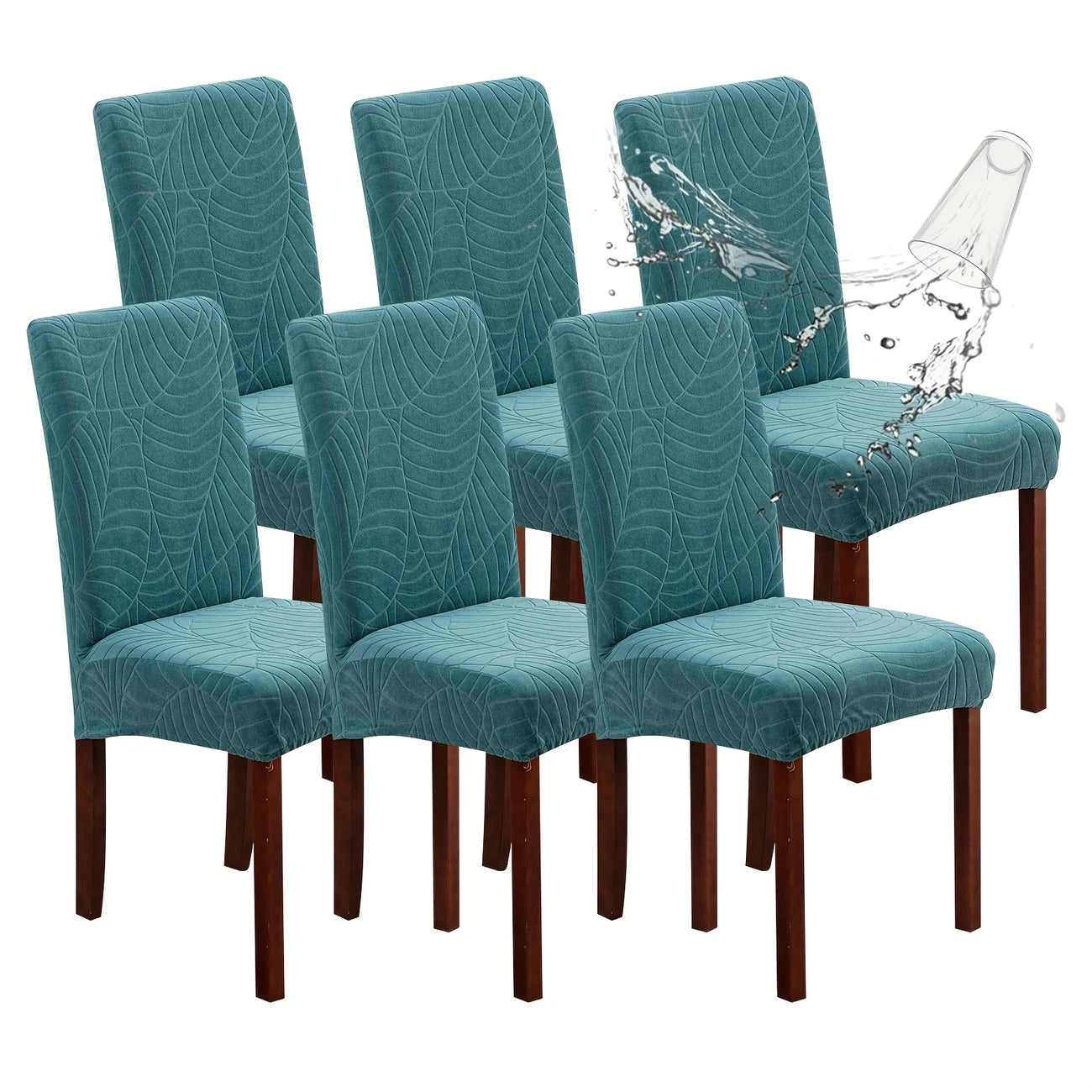 New Soft Velvet Wave Design Fitted Dinning Chair Covers