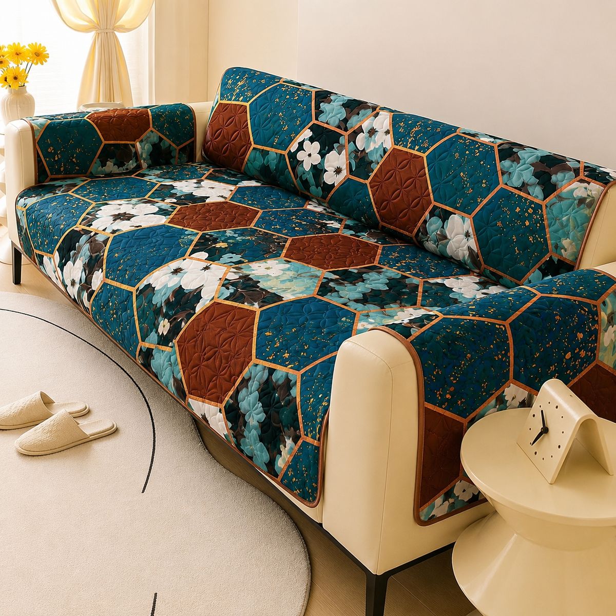 Printed Waterproof Quilted Sofa Protector