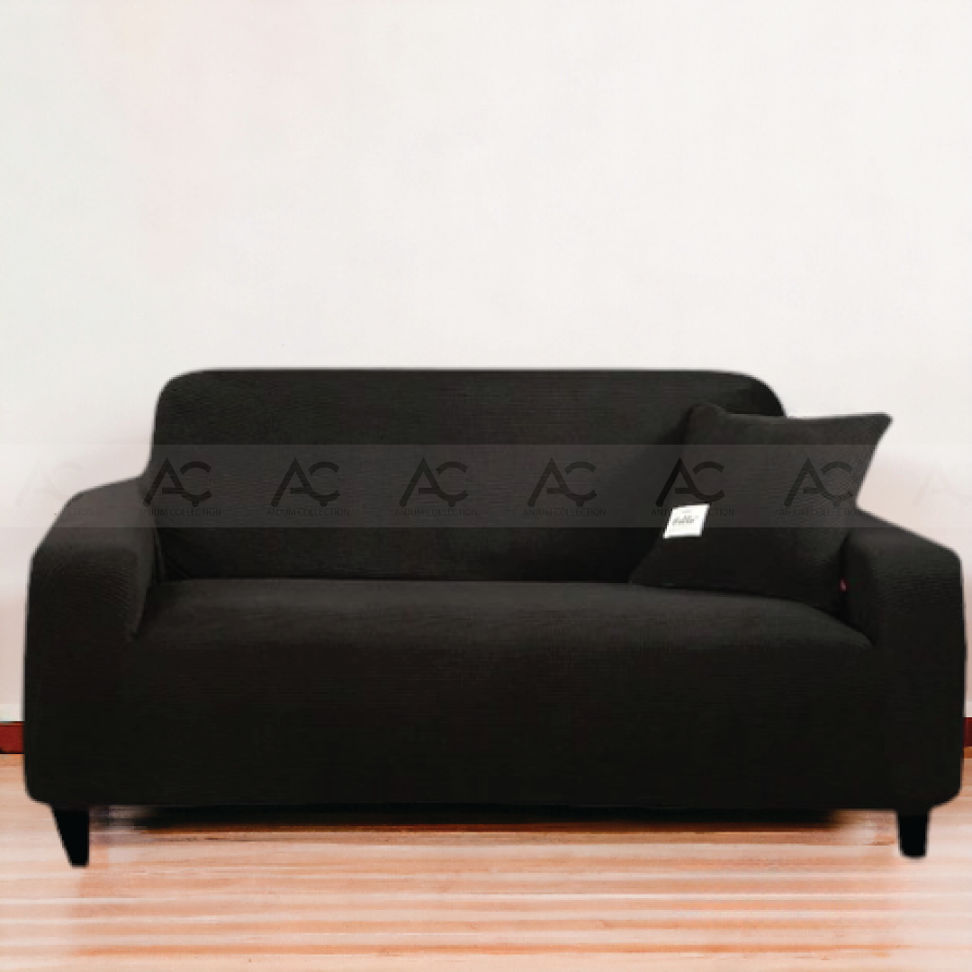 Micro Mash Fitted Sofa Covers- (Black color)