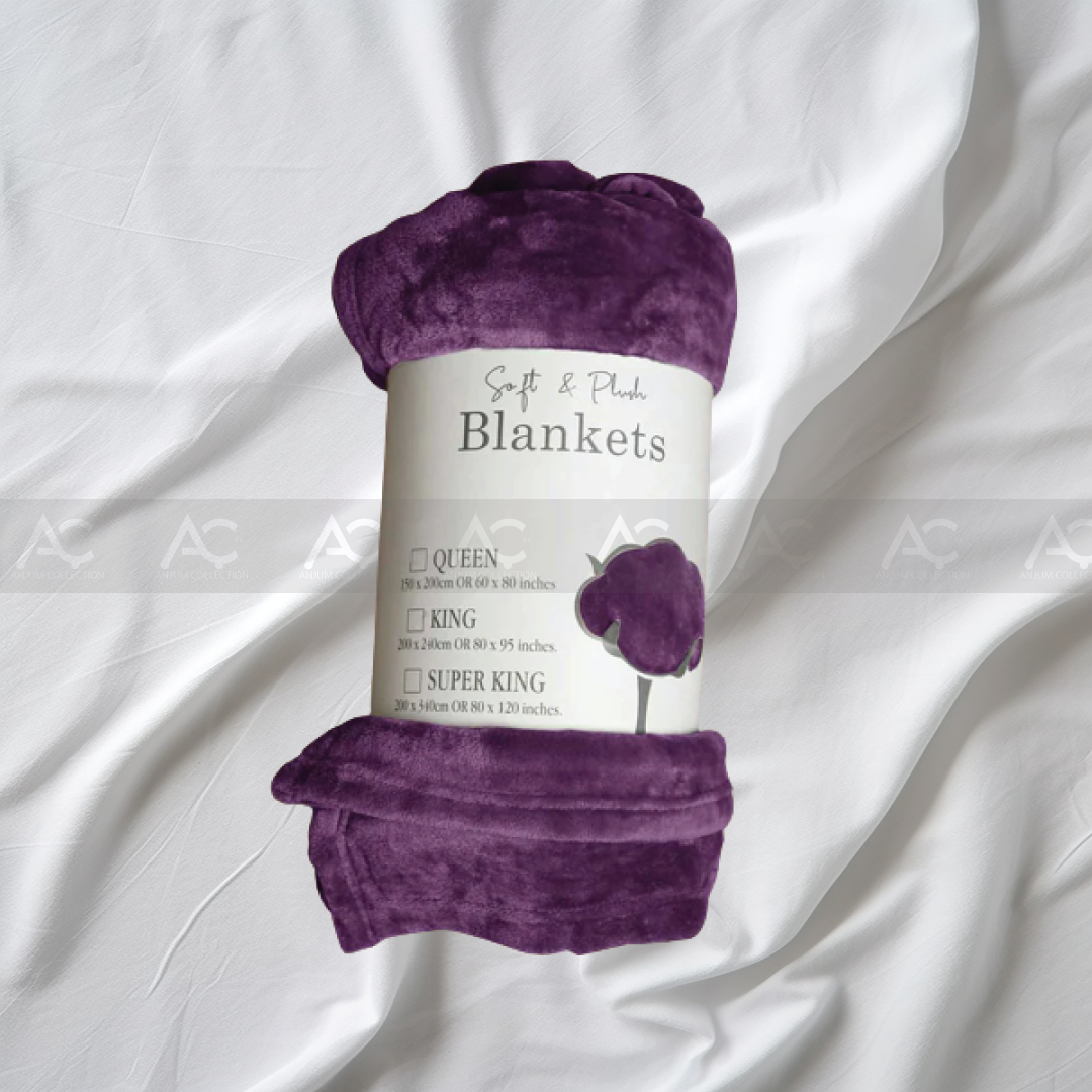 Fleece Blankets Ac Covers- (Plum Color)