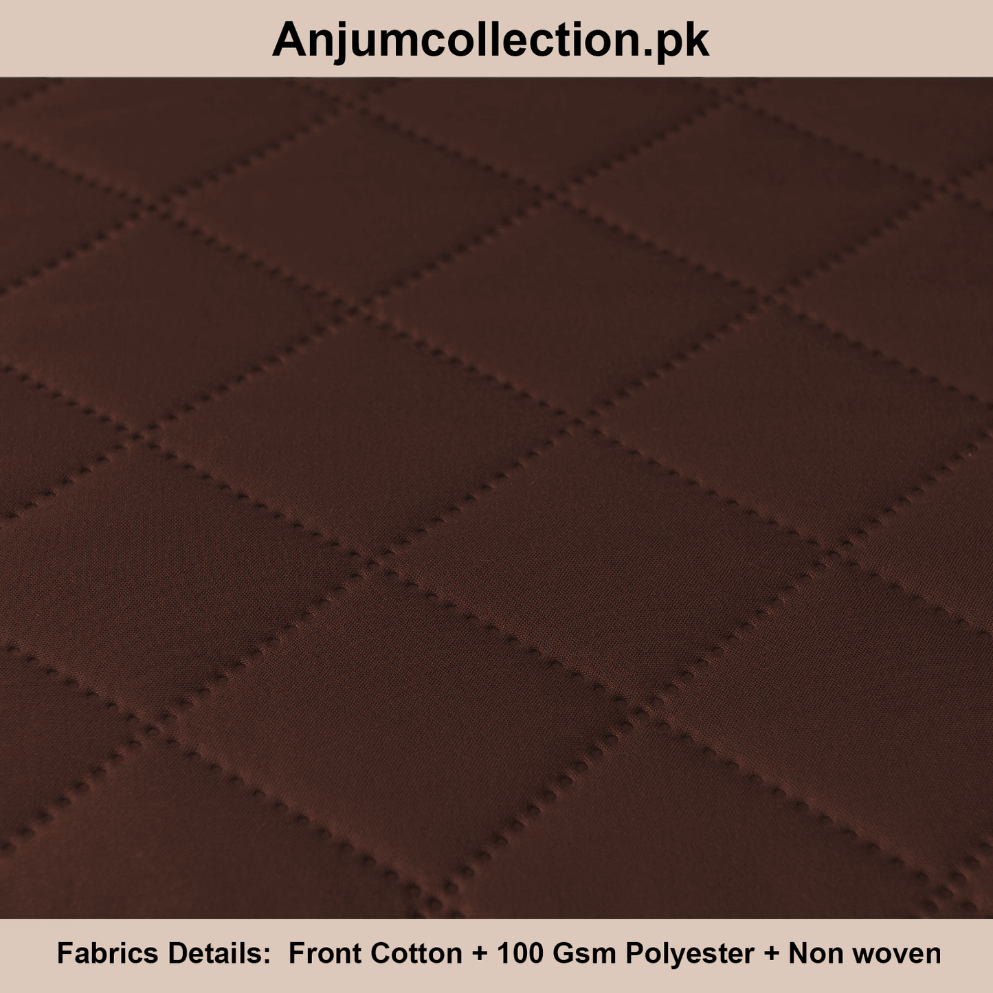 COTTON QUILTED SOFA RUNNER - SOFA PROTECTOR (BROWN)