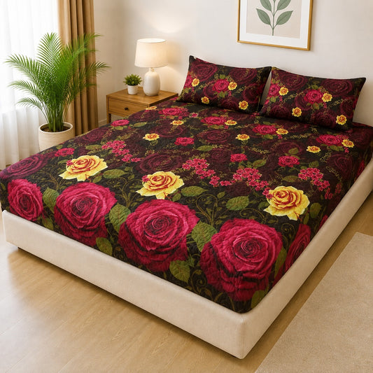 Printed 3 Piece's Quilted Bedsheets Set (100% Waterproof) New Arrivals! Luxury Bedsheet tm-0017