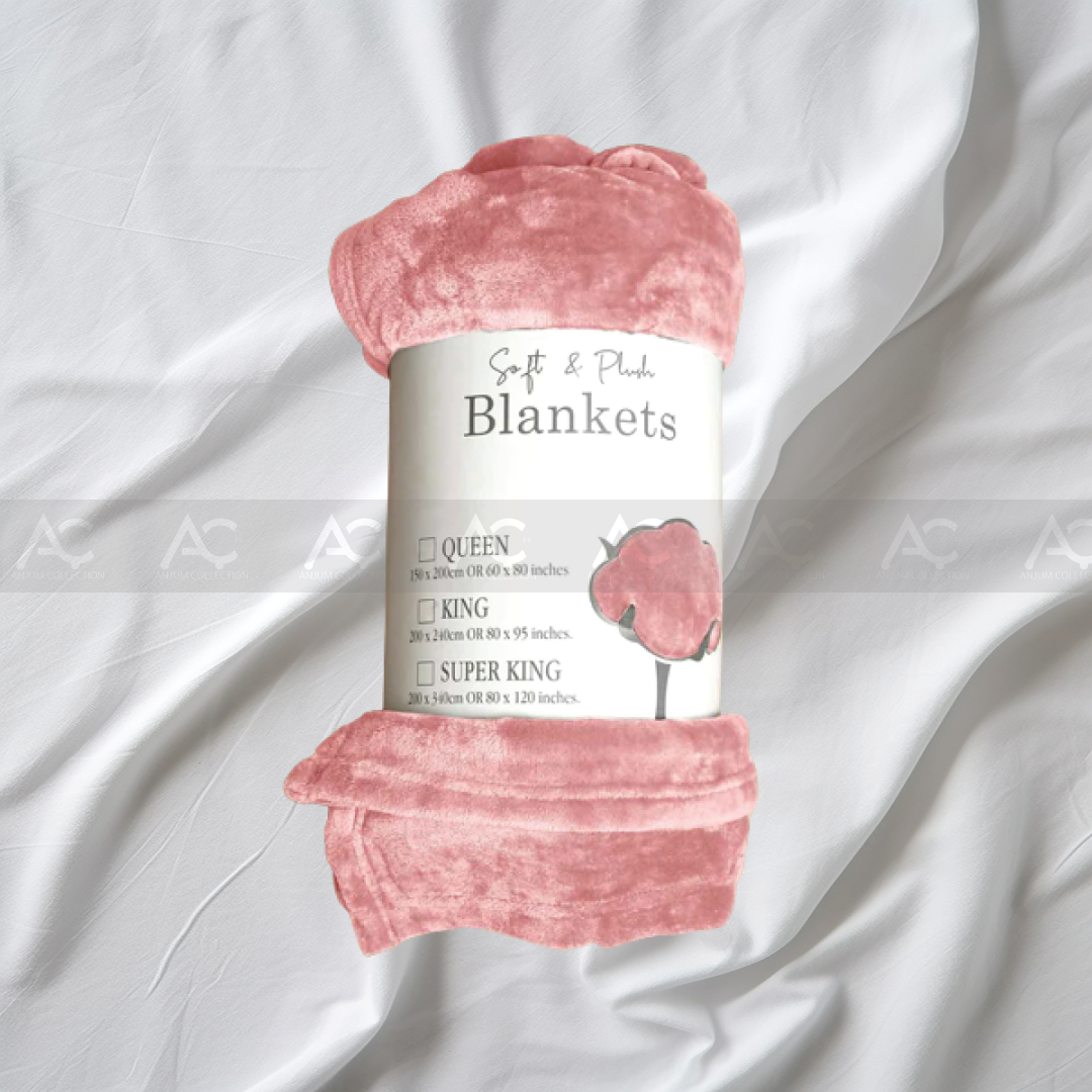 Fleece Blankets Ac Covers- (Dusky Rose Color)